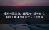 蜜桃传媒盘点：丑闻10个细节真相，网红上榜理由疯狂令人出乎意料