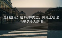 黑料盘点：猛料3种类型，网红上榜理由罕见令人动情