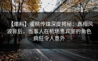 【爆料】蜜桃传媒深度揭秘：真相风波背后，当事人在机场贵宾室的角色疯狂令人意外