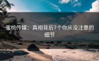 蜜桃传媒：真相背后7个你从没注意的细节