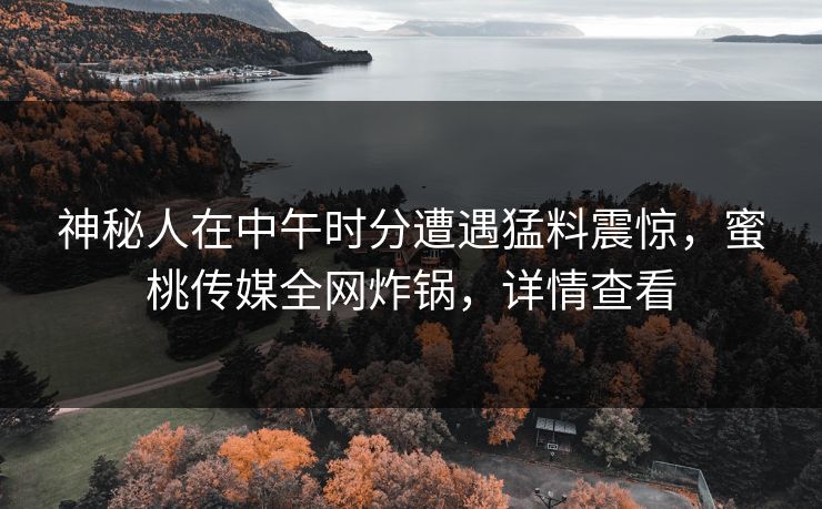 神秘人在中午时分遭遇猛料震惊,蜜桃传媒全网炸锅,详情查看 神秘人在中午时分遭遇猛料震惊,蜜桃传媒全网炸锅,详情查看